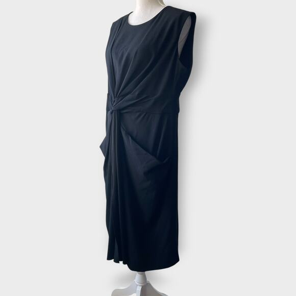 M.M. Lafleur The Taylor Dress Black Twist Front Crew Neck Sleeveless Size 1X +1 - Picture 6 of 14